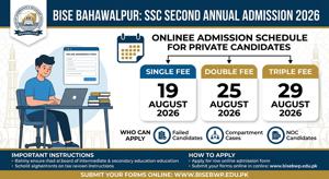  BISE Bahawalpur SSC 2nd Annual Admission 2026 – Private Students